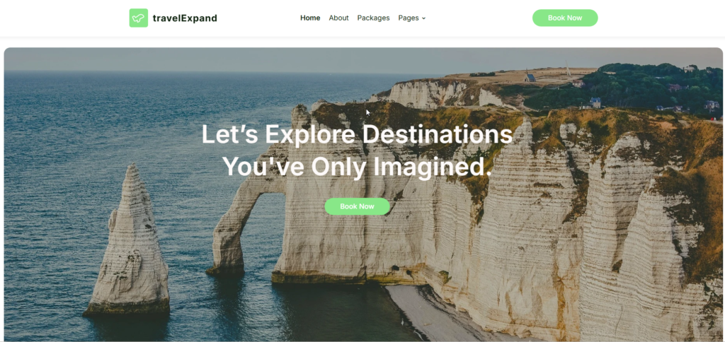 Preview of the Travel template