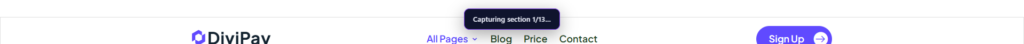 Preview of the Header template
