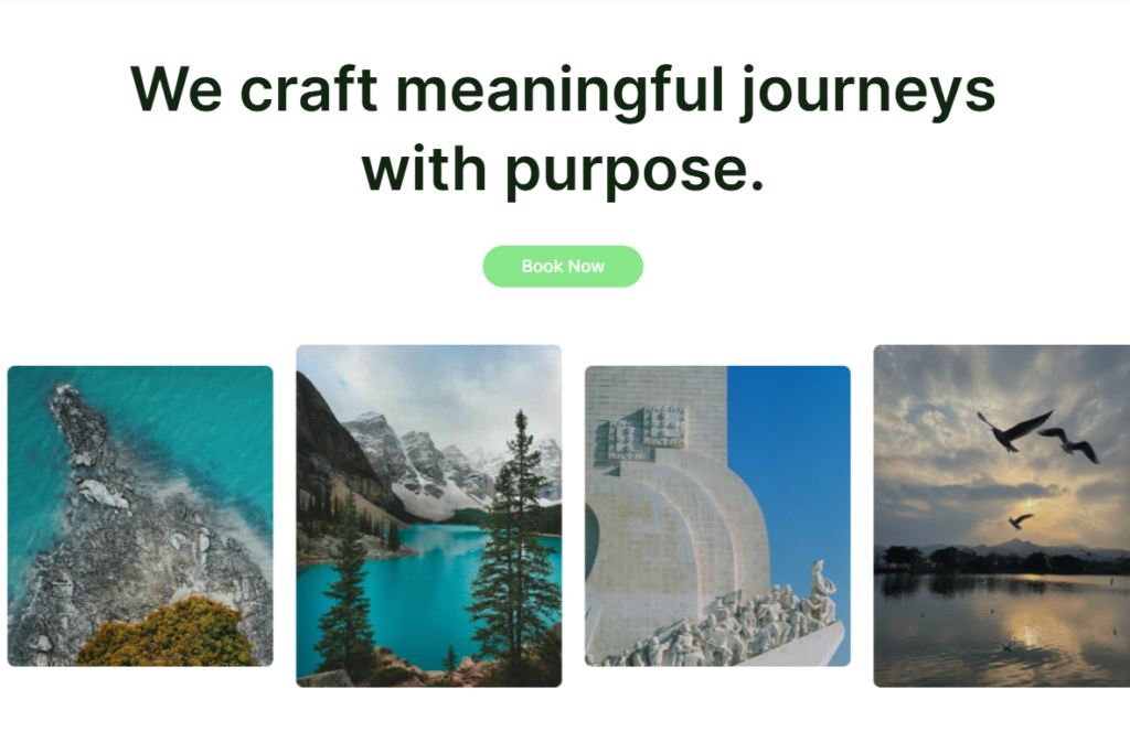 Preview of the About (Travel) template