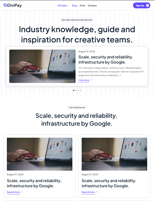 Preview of the Blog (Sass) template