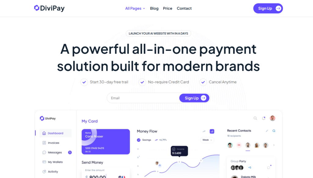 Preview of the SASS template