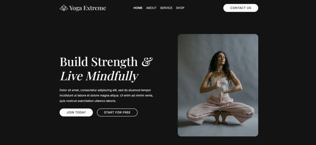 Preview of the Yoga template