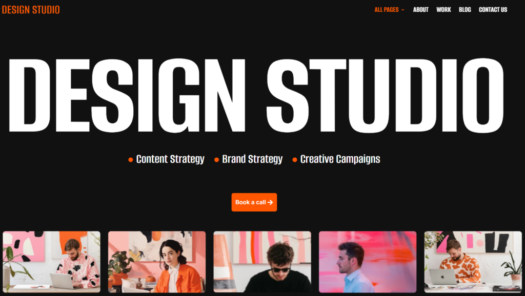 Preview of the Design Studio template