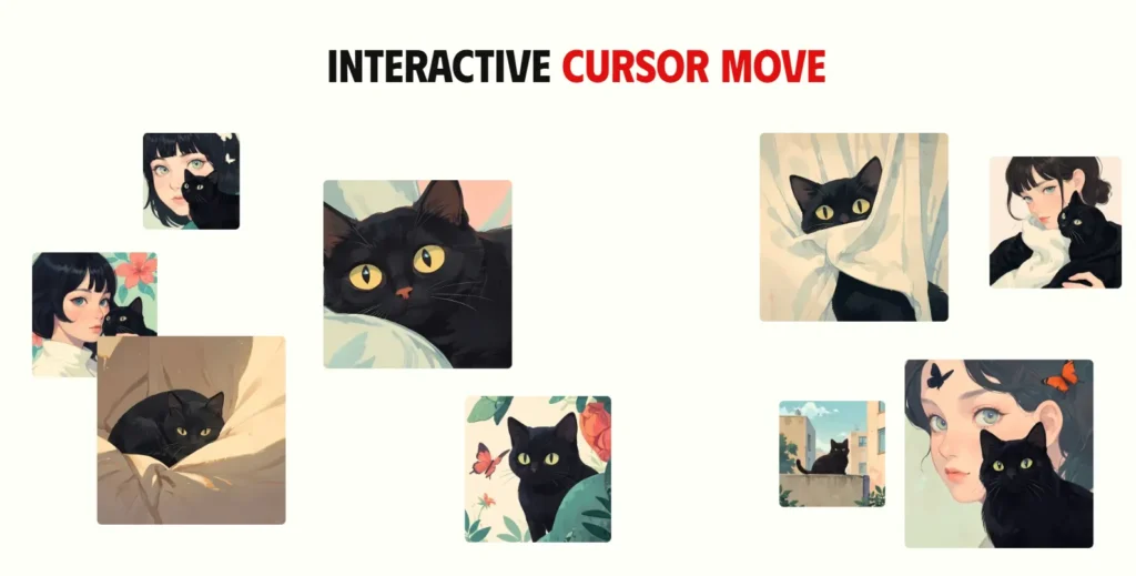 Preview of the Cursor move effect - 1st template