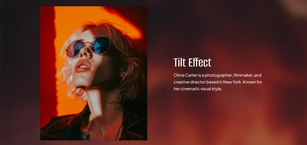 Preview of the Tilt effect - 1st template