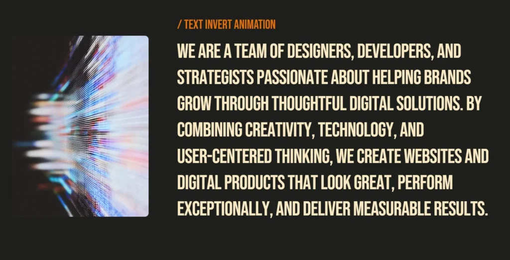Preview of the Text animation - 3rd template