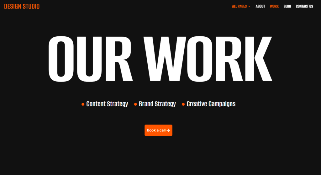 Preview of the Service (Design Studio) template